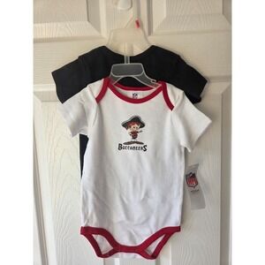NFL Tampa Bay Buccaneers Baby 18 Months 2pc Bodysuits NWT Mascot Black White